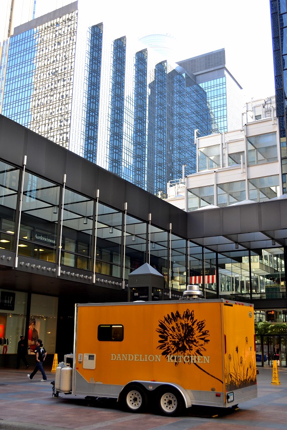 Food trucks in front of the IDS