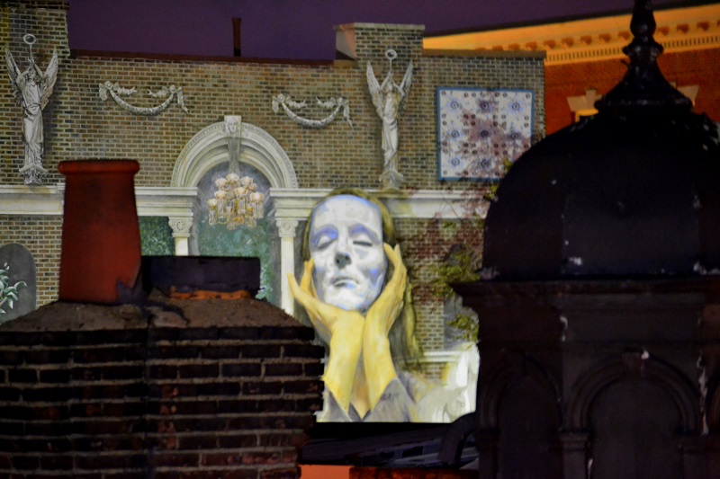 Mural As Viewed From Rooftop Parking Lot