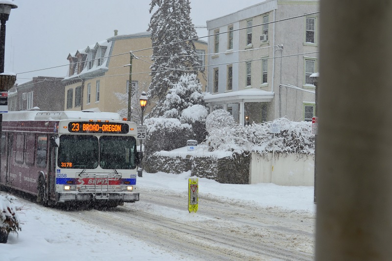 The buses are running today. Impressive!