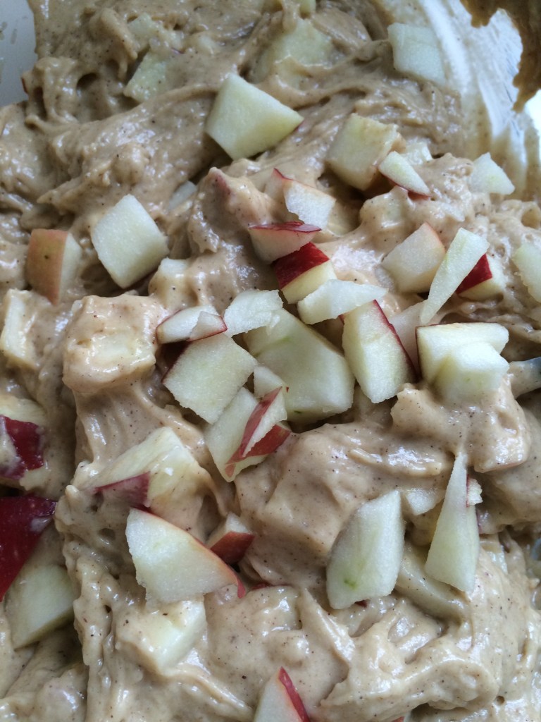 Add the apples, and mix well.