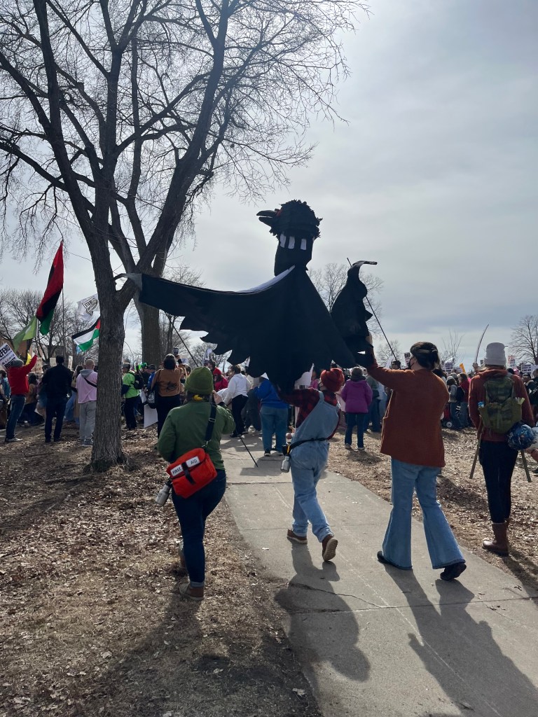 Creative resistance at the International Women's Day March in Powderhorn Park